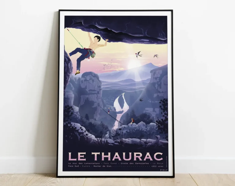 Affiche du Thaurac, dessin d'escalade de Mister AF