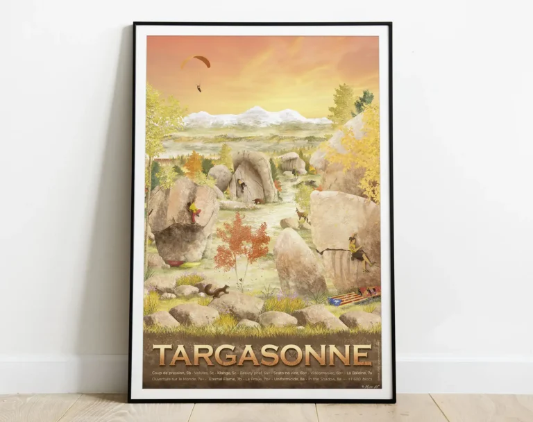 Affiche décorative de Targasonne, haut lieu de l'escalade dans le pays catalan