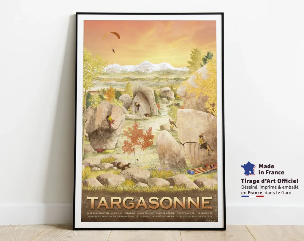 Affiche décorative de Targasonne, haut lieu de l'escalade dans le pays catalan